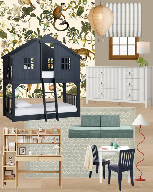 Scandinavian Jungle Kids Bedroom Design Board