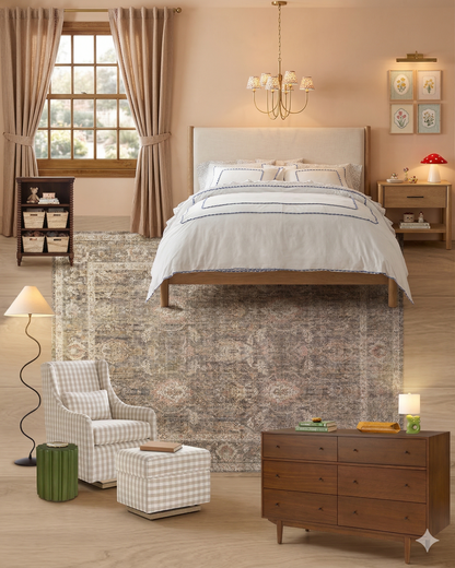 Pink Traditional Cottage Kid's Bedroom Design Board
