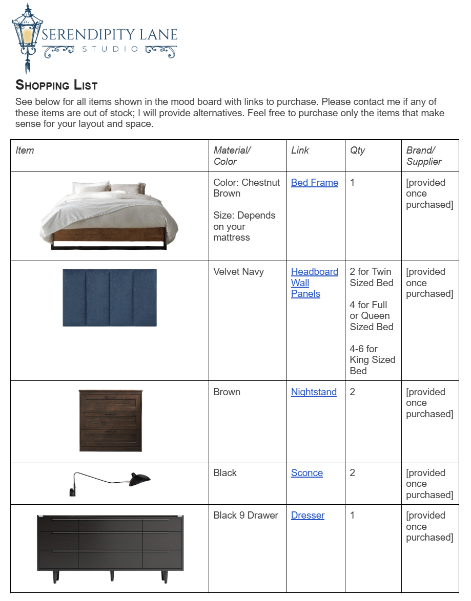 Ornate Dark Blue Bedroom Design Board