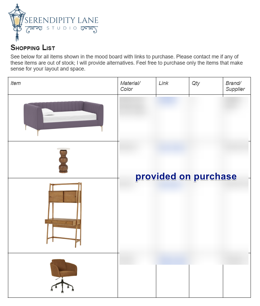 Romantic Cozy Aubergine Teenage Bedroom Design Board