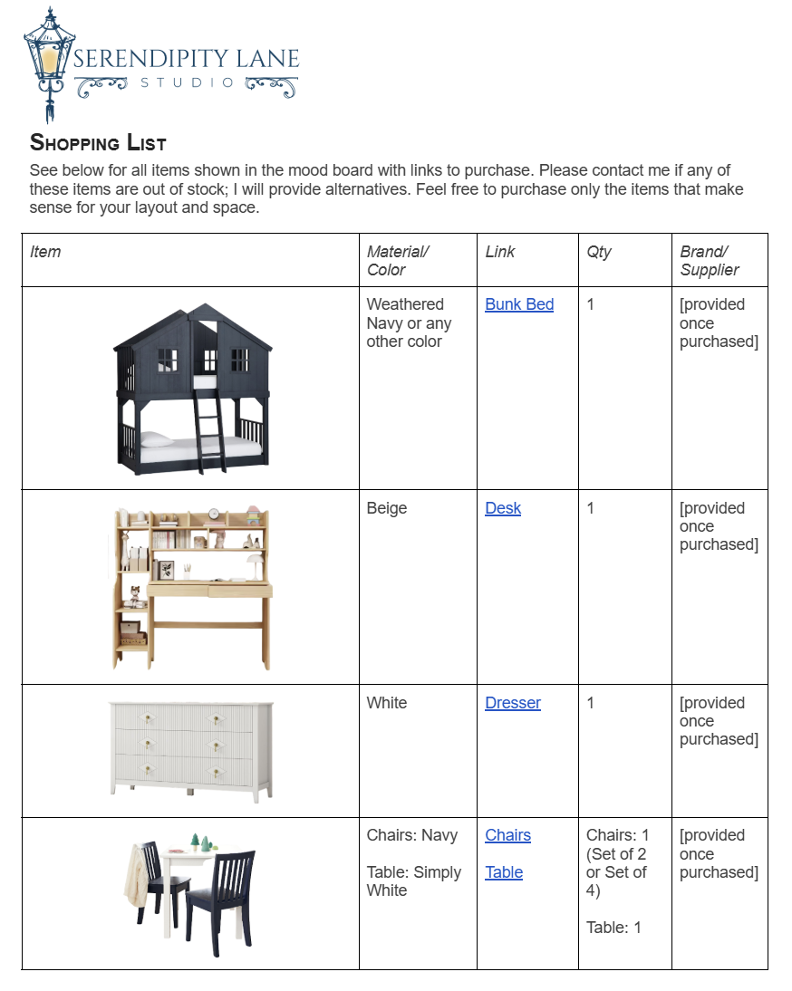 Scandinavian Jungle Kids Bedroom Design Board