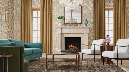 Art Deco Warm Dramatic Living Room Design Board