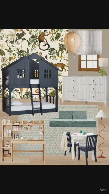 Scandinavian Jungle Kids Bedroom Design Board