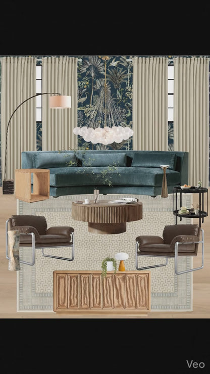 Bold Blue Sophisticated Living Room Design Board