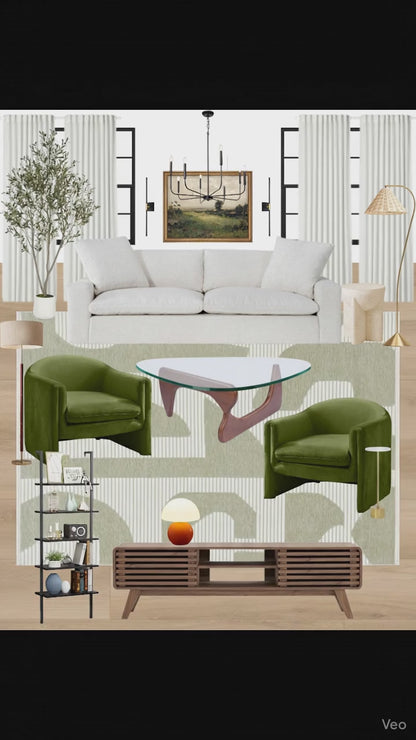 Contemporary Airy Elevated Living Room Design Board