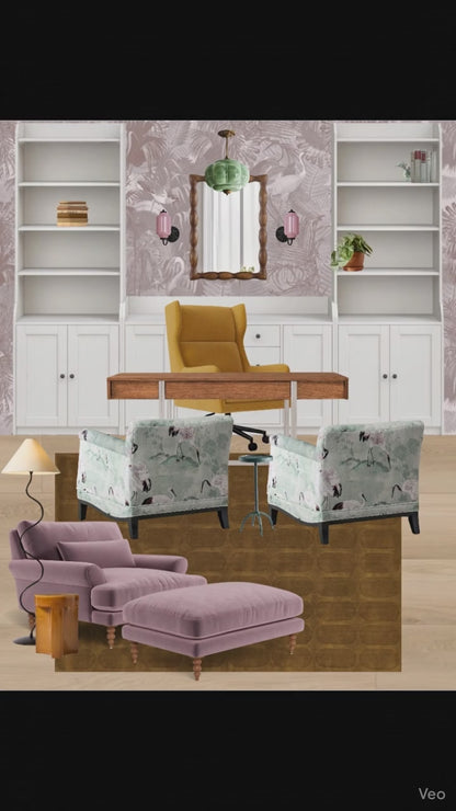 Warm Eclectic Pink Office Design Board